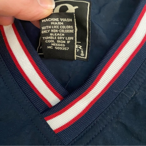 NCAA Kansas Jayhawks Windbreaker Jacket Youth Large Navy Pullover Pockets‎ Gear - Picture 7 of 13